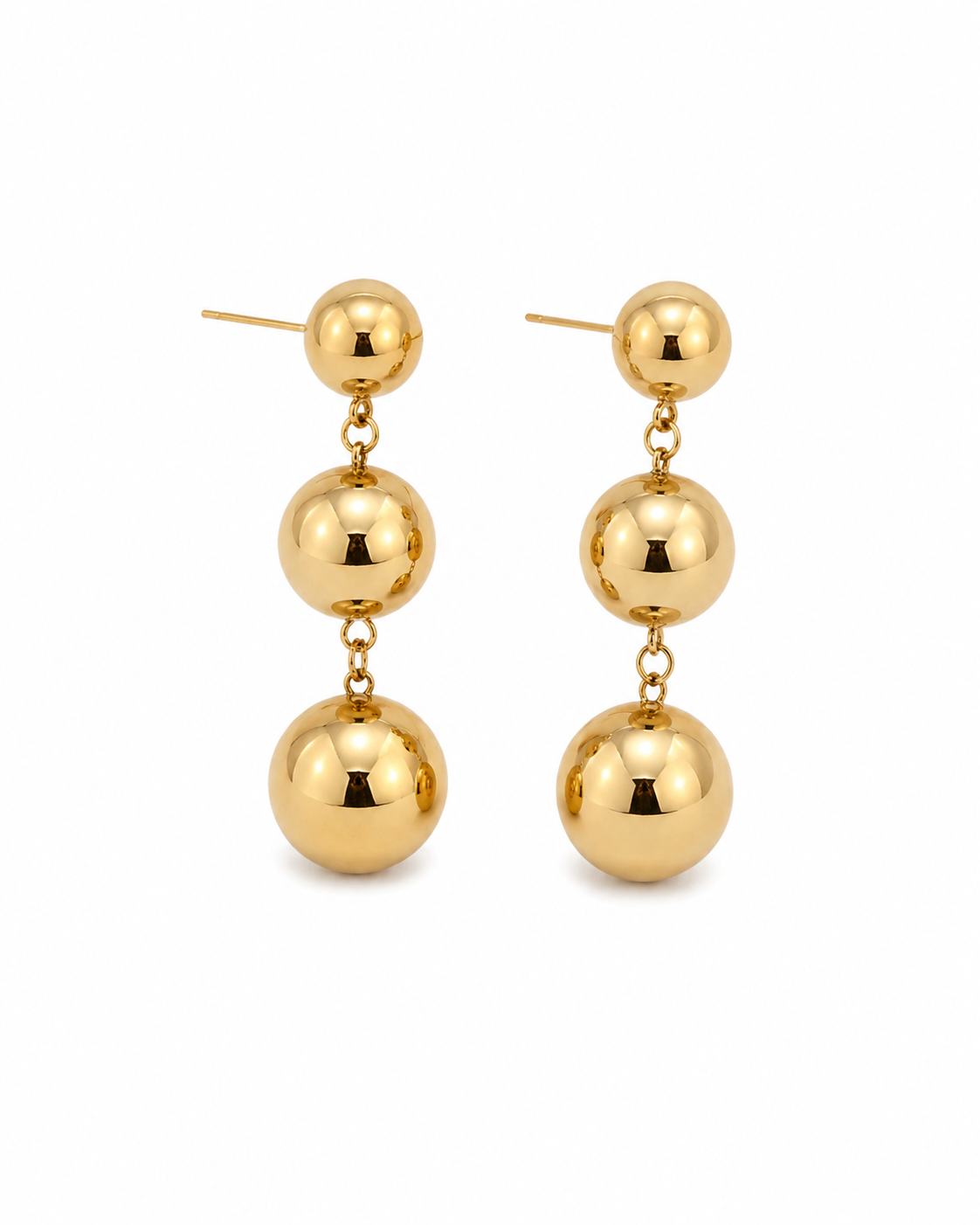 Boucles d’Oreilles Trio Sphères Dorées