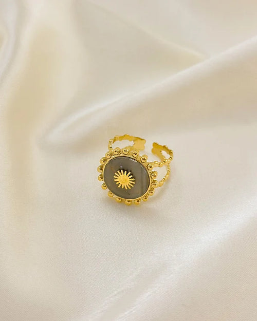 Bague Solaire Pierre Grise