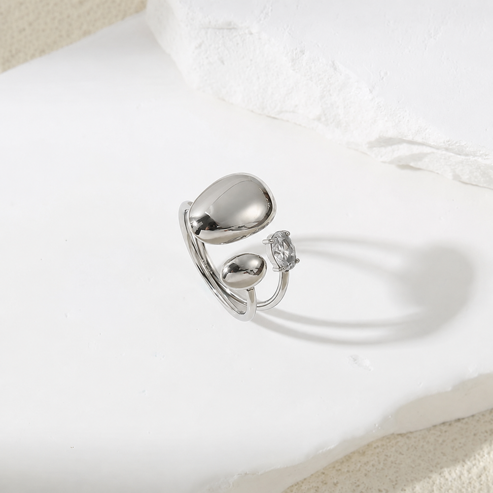Bague Gouttes Argentée