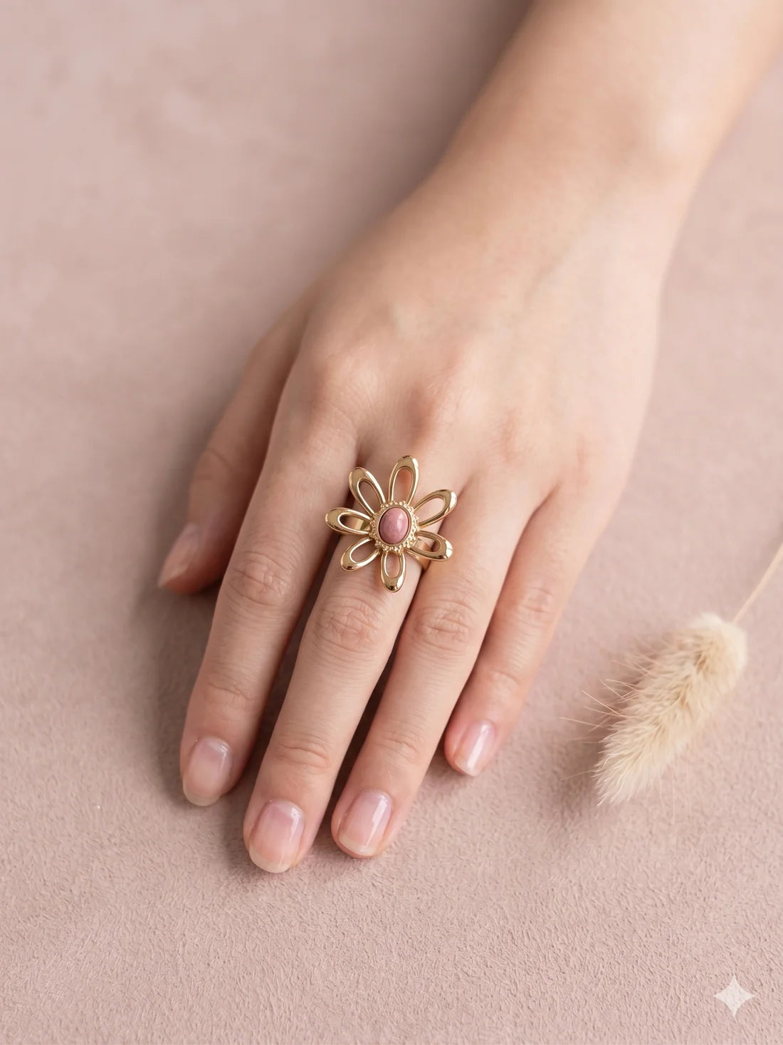 Bague Fleur Éclat Rosé