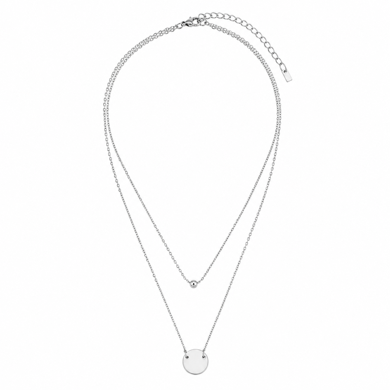 Collier Double Chaîne Médaille