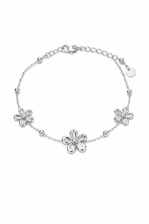 Bracelet Trois Fleurs Argentées
