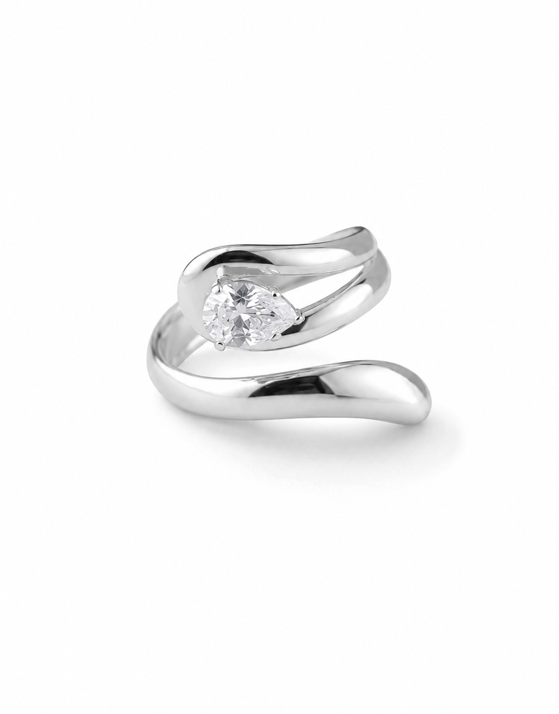 Bague Goutte Éclat Argentée