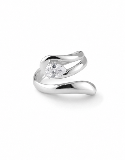 Bague Goutte Éclat Argentée