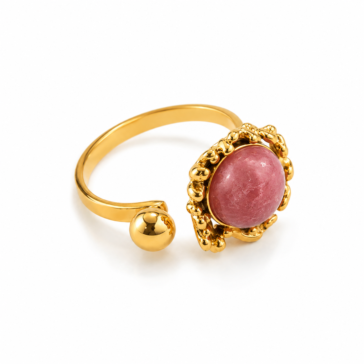 Bague Pierre Rose Dorée