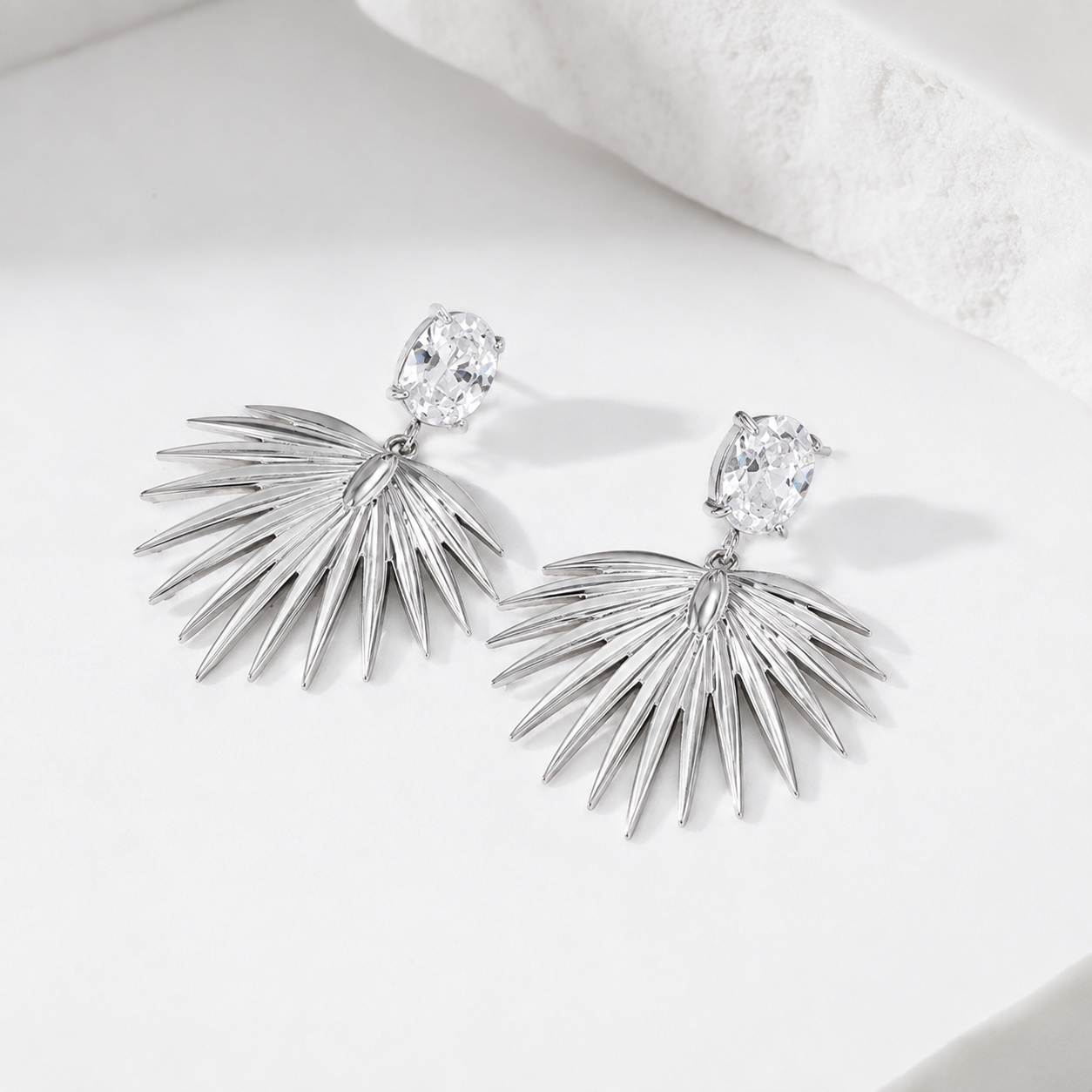 Boucles d’Oreilles Éventail Cristal