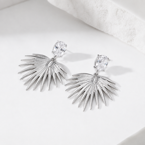 Boucles d’Oreilles Éventail Cristal
