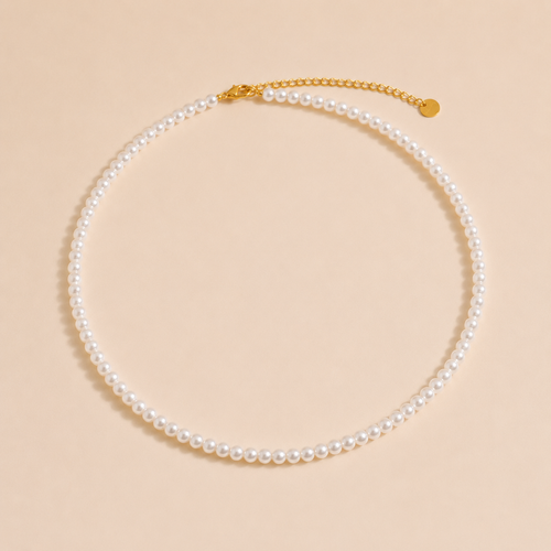 Collier Perles Blanches Nacrées