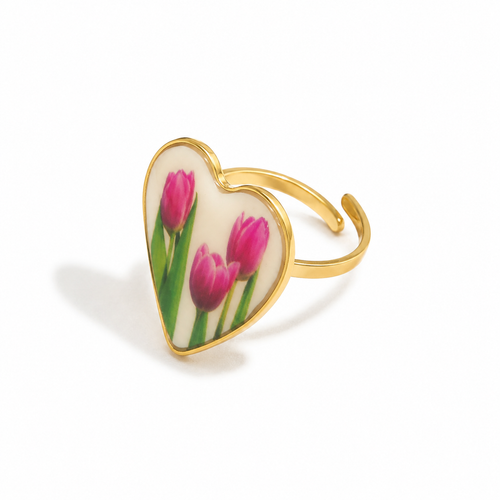 Bague Cœur Tulipes