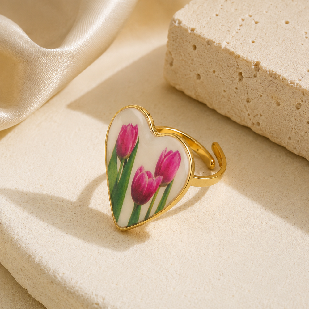 Bague Cœur Tulipes