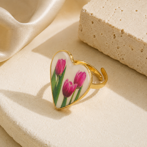 Bague Cœur Tulipes