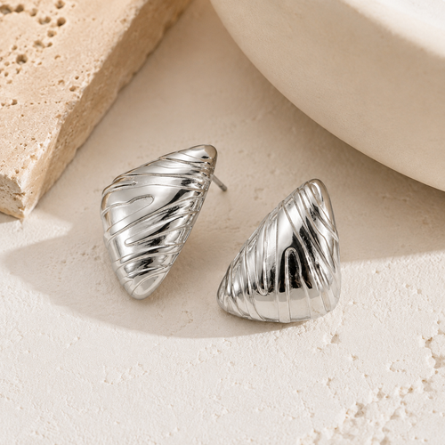 Boucles d’Oreilles Ondes Argentées