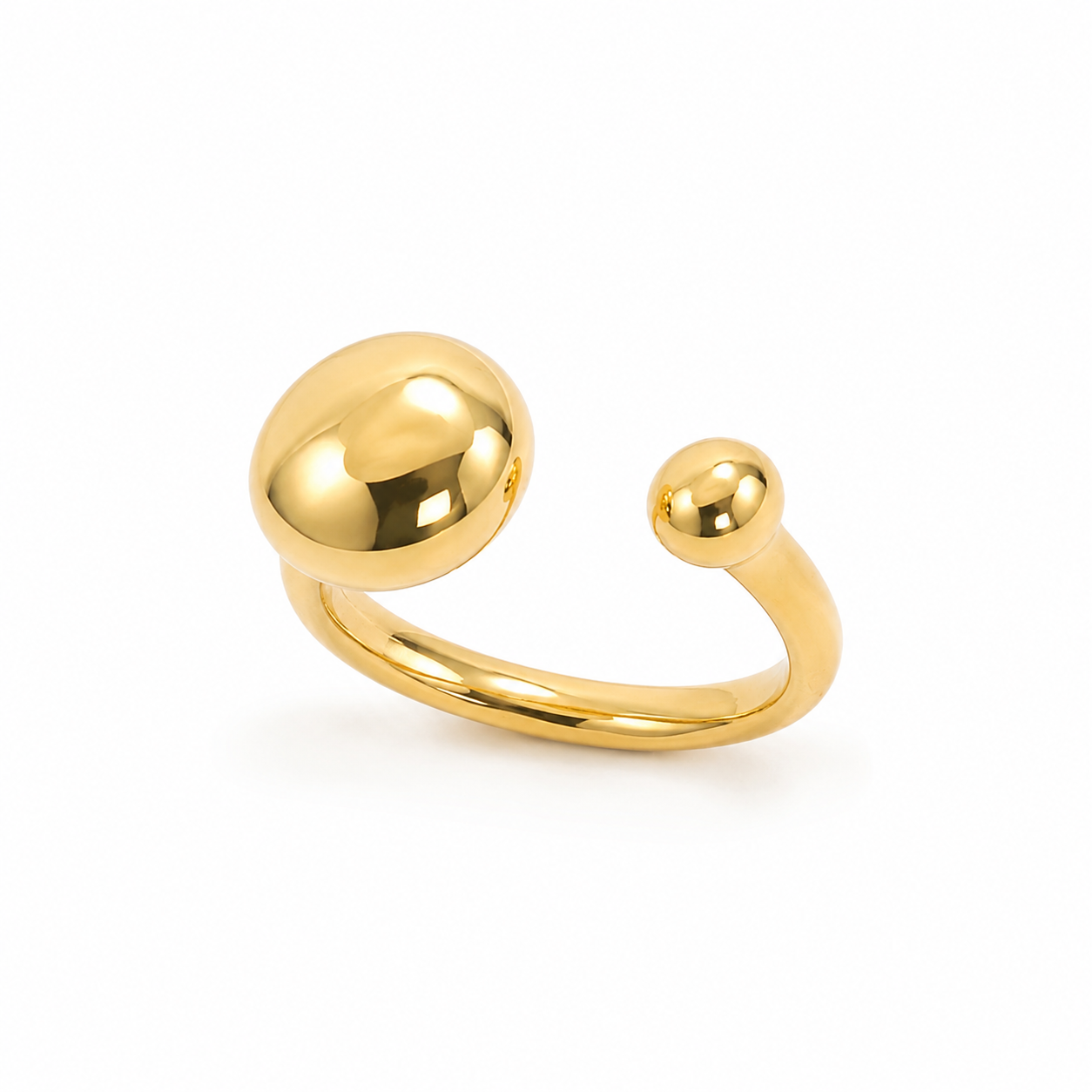 Bague Duo Sphères Dorées