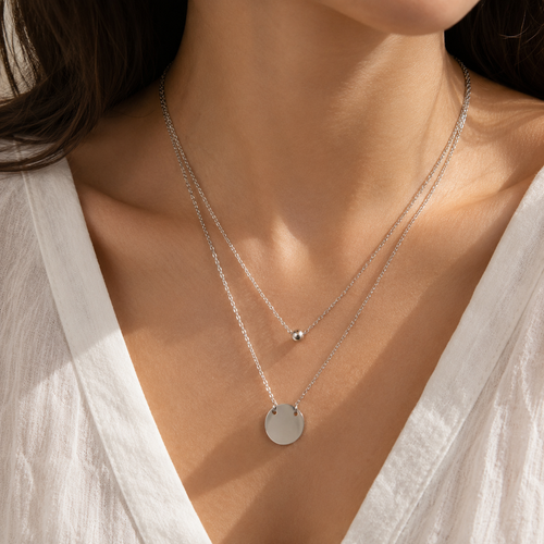 Collier Double Chaîne Médaille