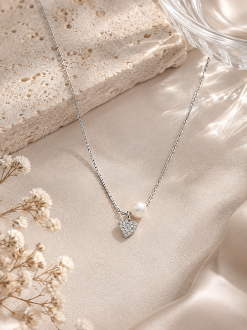 Collier Cœur Perlé