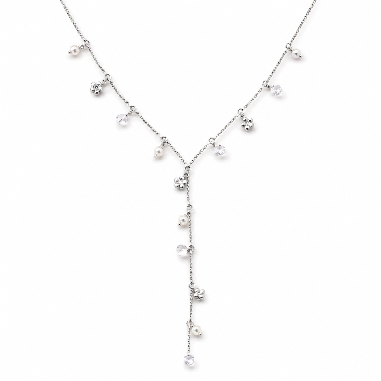 Collier Y Éclats Perlés
