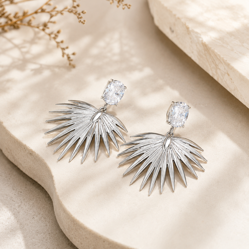 Boucles d’Oreilles Éventail Cristal