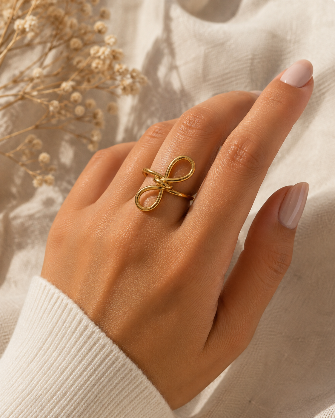 Bague Nœud Infini Dorée