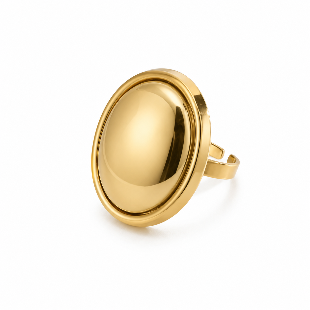 Bague Ovale Miroir Doré