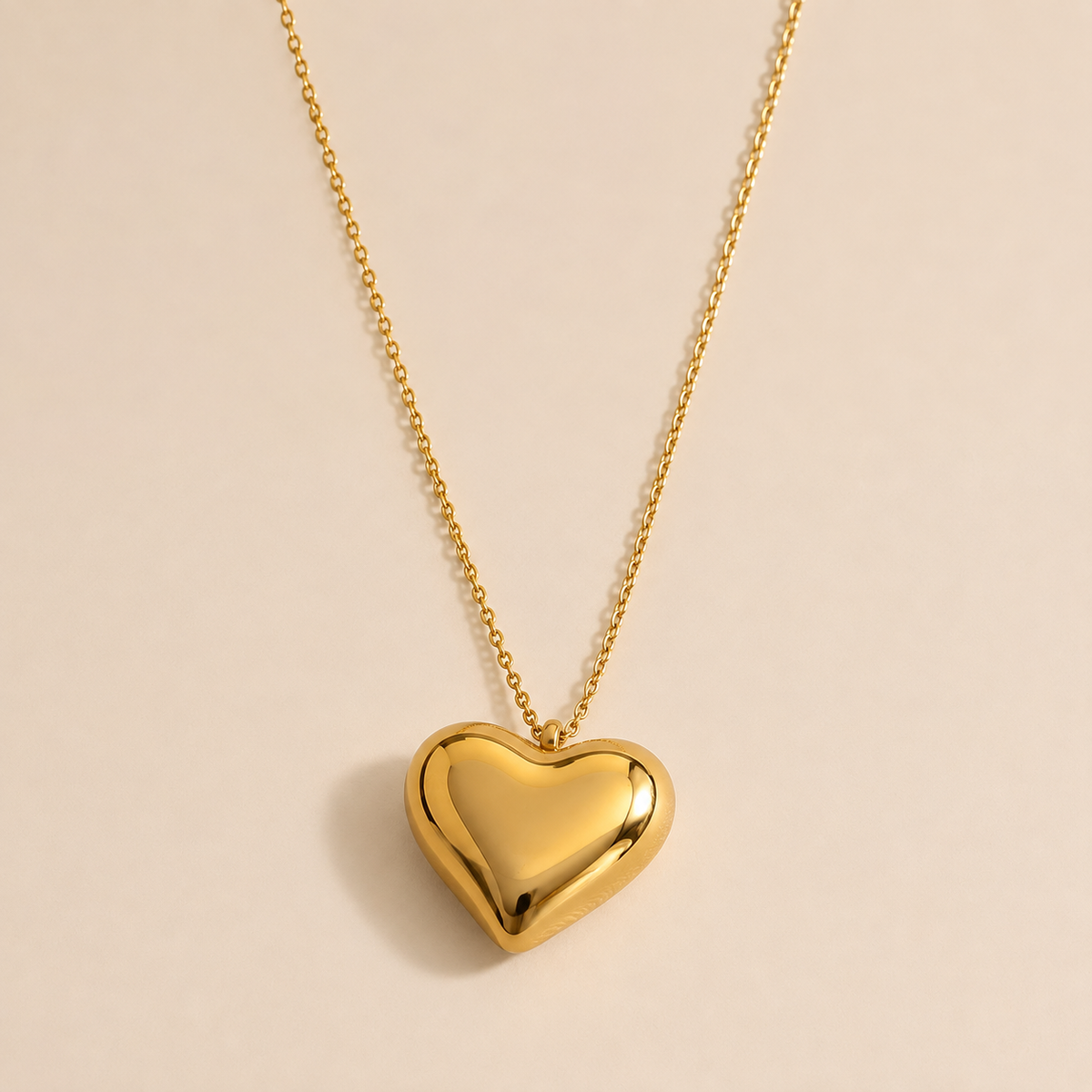 Collier Cœur Bombé Doré