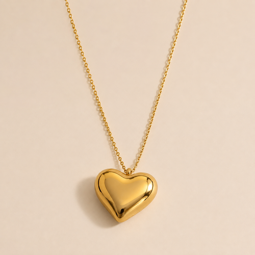 Collier Cœur Bombé Doré