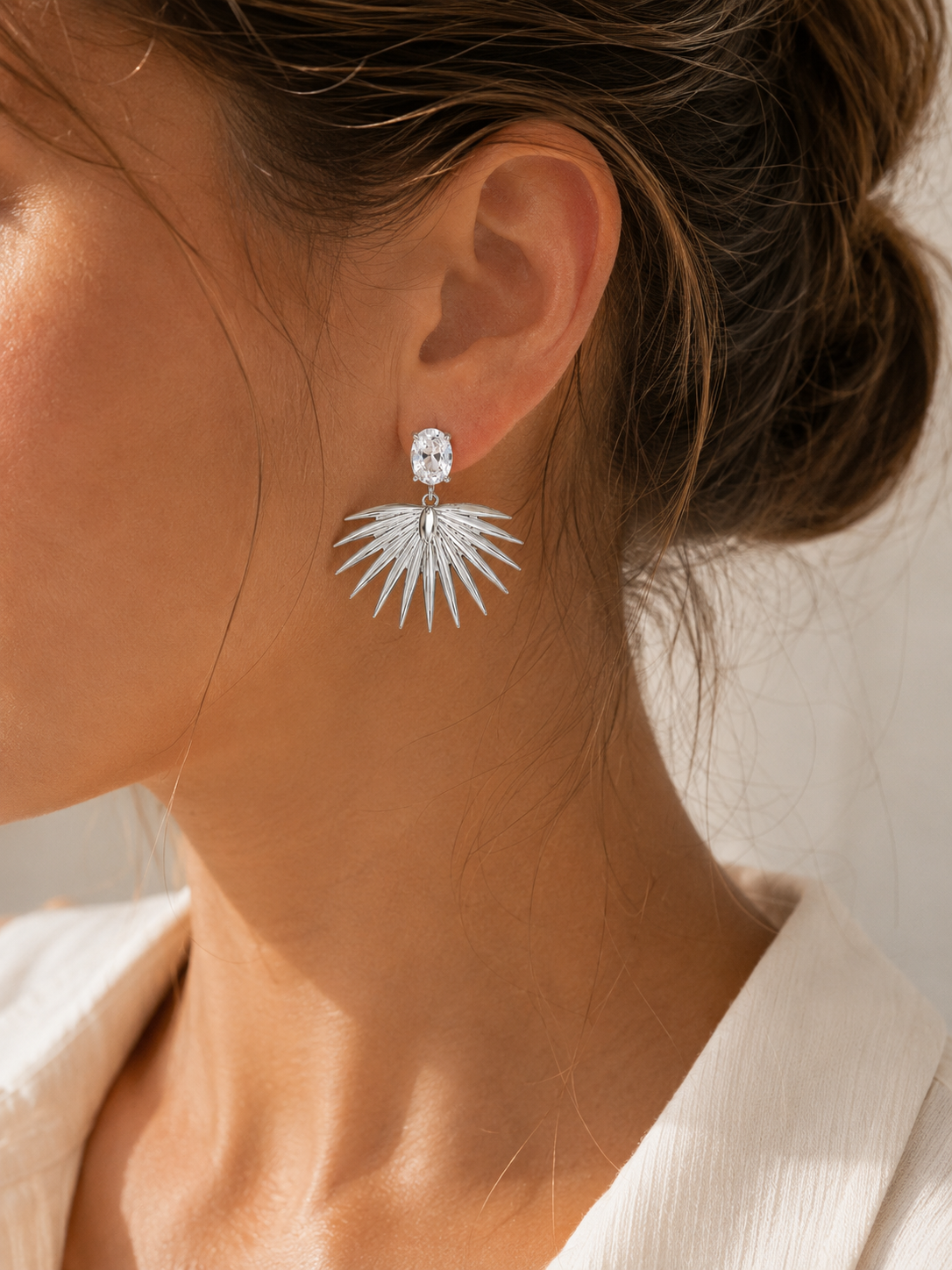 Boucles d’Oreilles Éventail Cristal