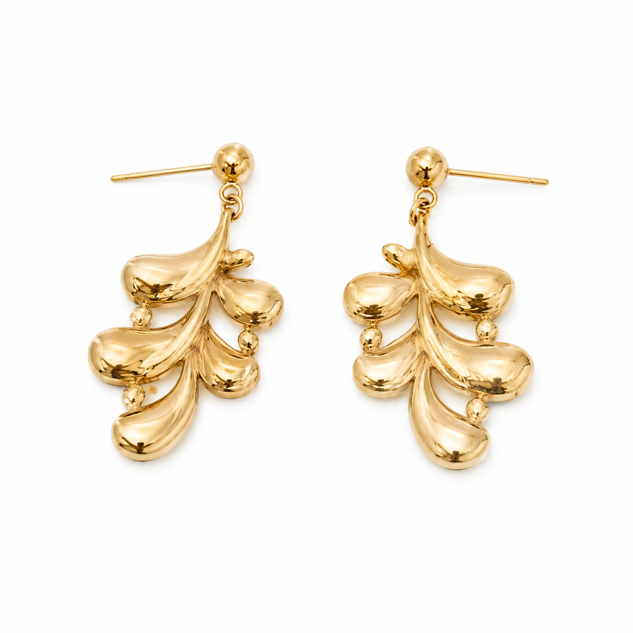 Boucles d’Oreilles Cascade Dorée