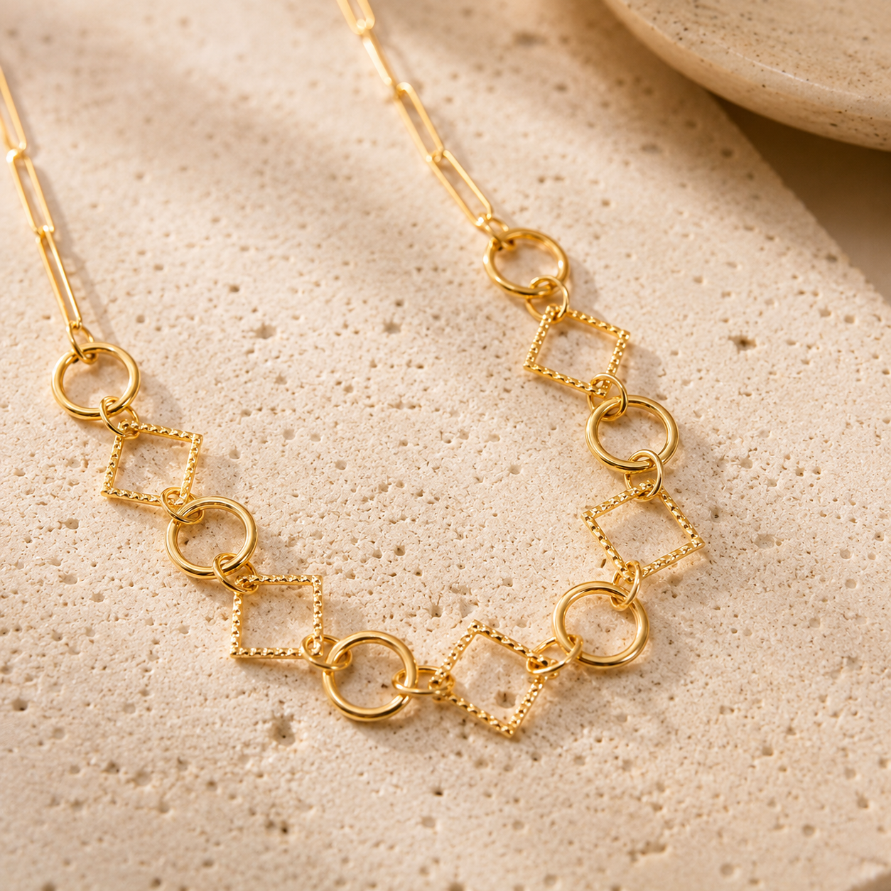COLLIER MAILLONS GÉOMÉTRIQUES