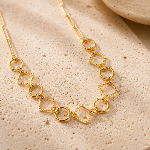 COLLIER MAILLONS GÉOMÉTRIQUES