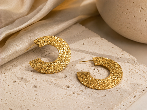 BOUCLES D'OREILLES CRÉOLES MARTELÉES