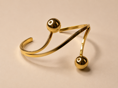 BRACELET SCULPTURAL DOUBLE SPHÈRE