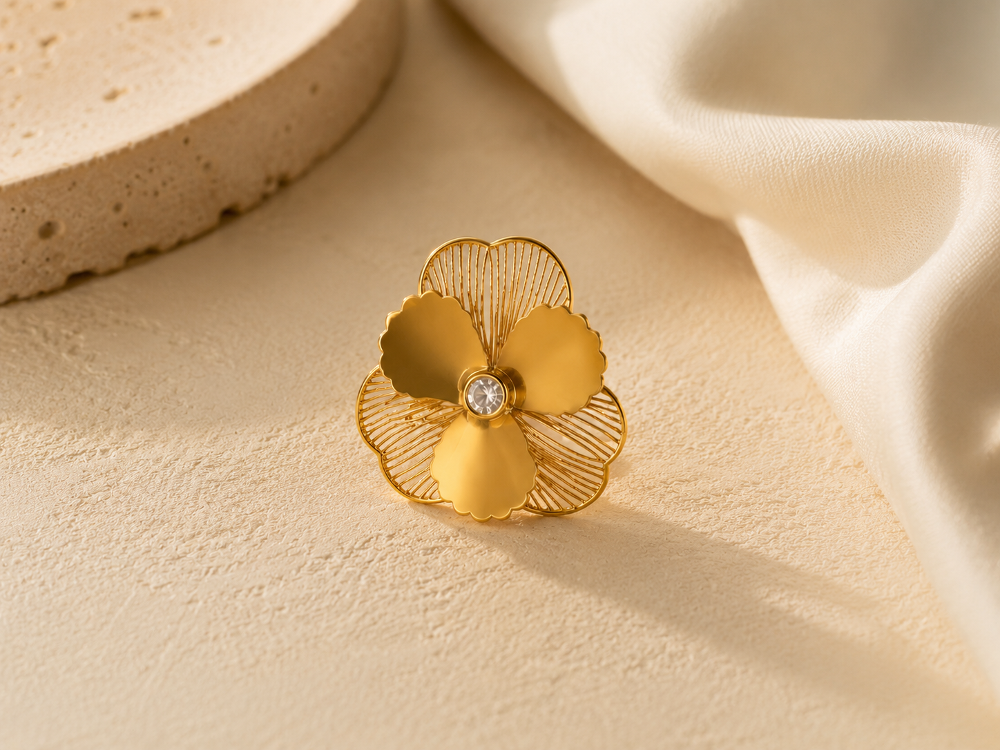 BAGUE FLEUR AJOURÉE