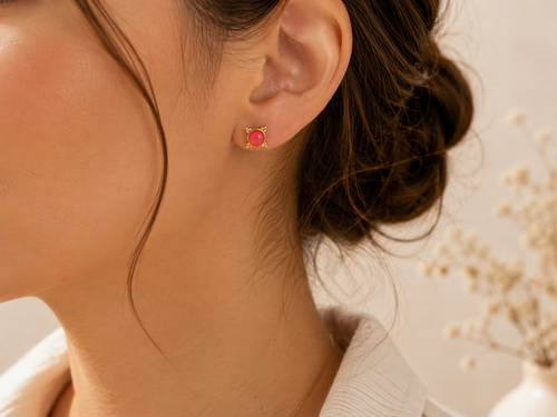 BOUCLES D’OREILLES PIERRE COLORÉE