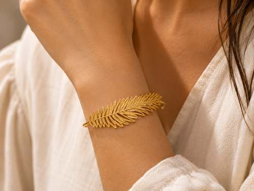 BRACELET FEUILLE SCULPTURALE