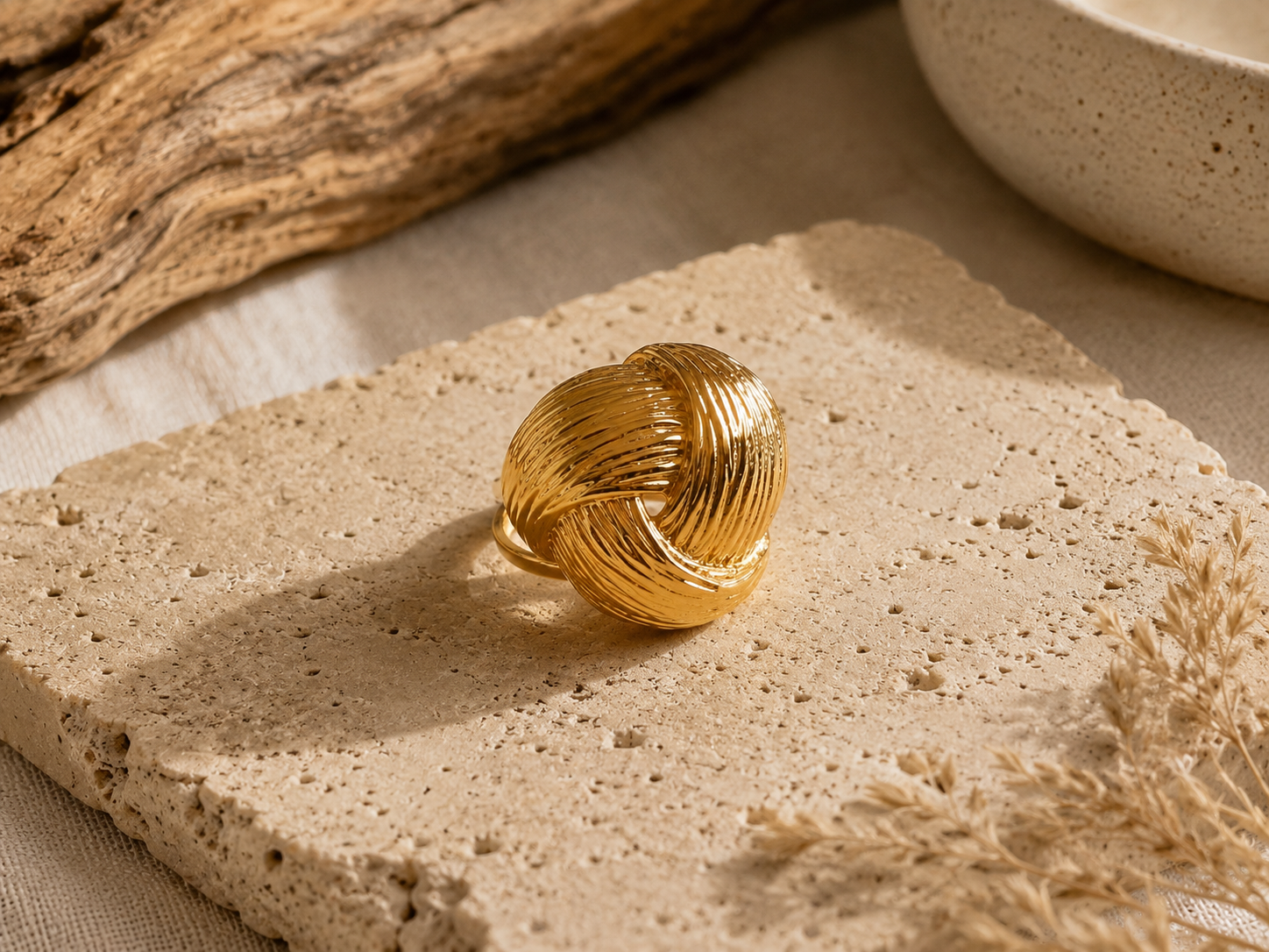 BAGUE ENTRELACÉE TEXTURÉE