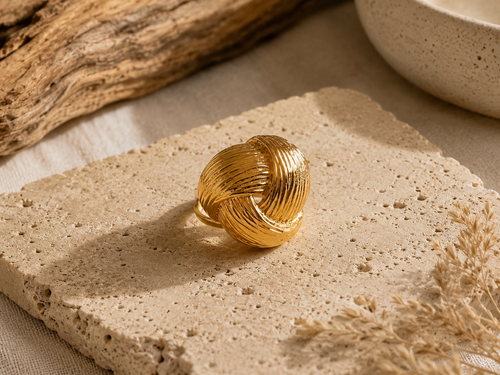 BAGUE ENTRELACÉE TEXTURÉE