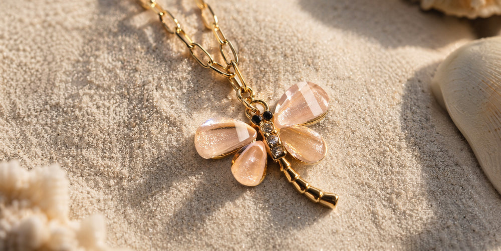 COLLIER LIBELLULE ROSÉE
