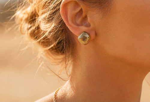 BOUCLES D'OREILLES MAILLE DORÉE