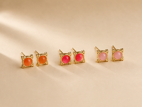 BOUCLES D’OREILLES PIERRE COLORÉE
