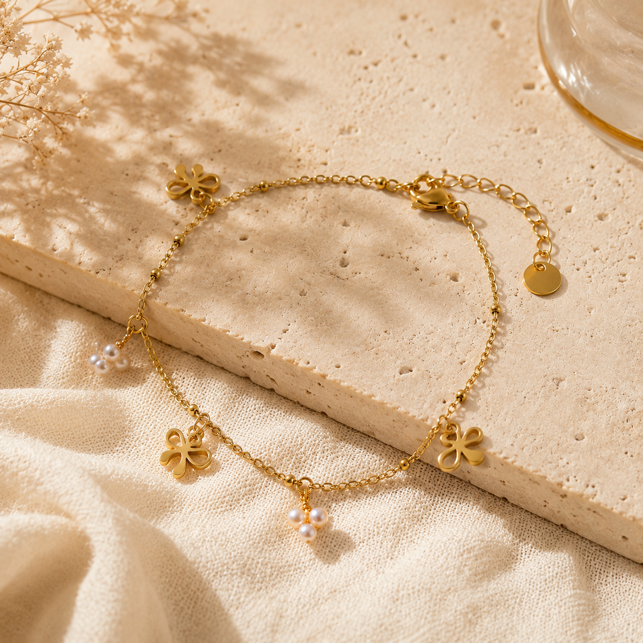 BRACELET NŒUDS & PERLES