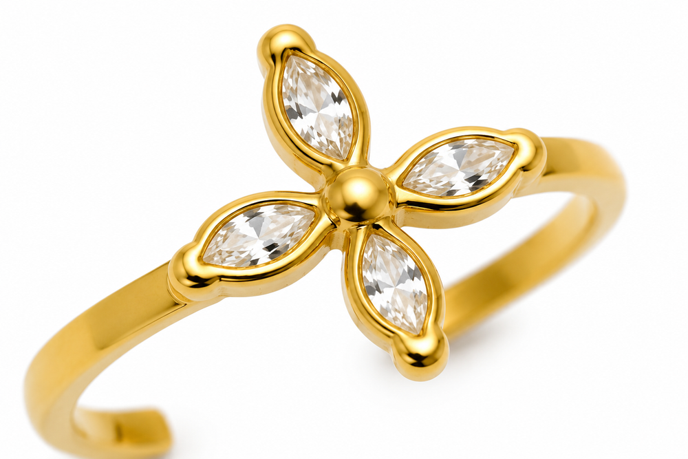 Bague Trèfle Zirconium