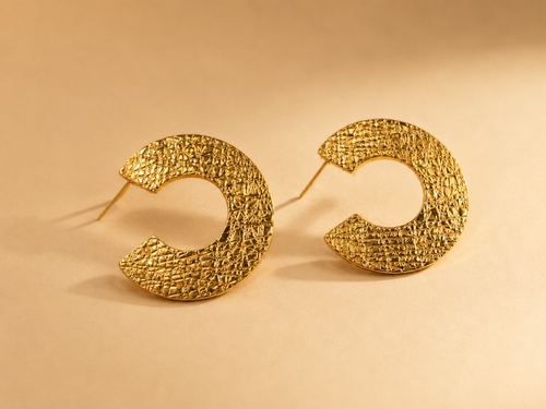 BOUCLES D'OREILLES CRÉOLES MARTELÉES