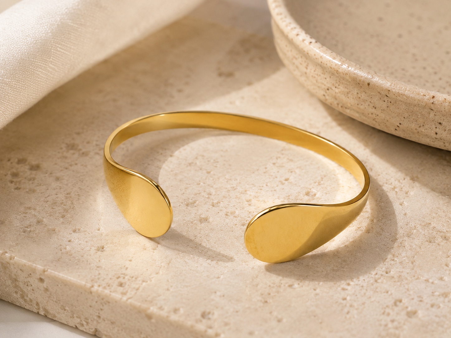 BRACELET JONC DOUBLE PLAQUE