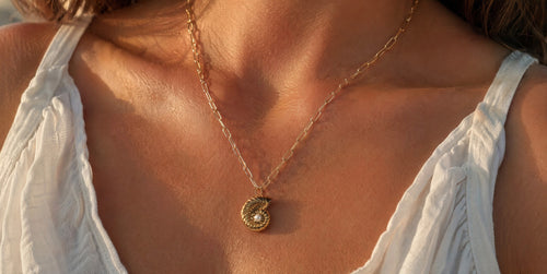 COLLIER FOSSILE PERLÉ