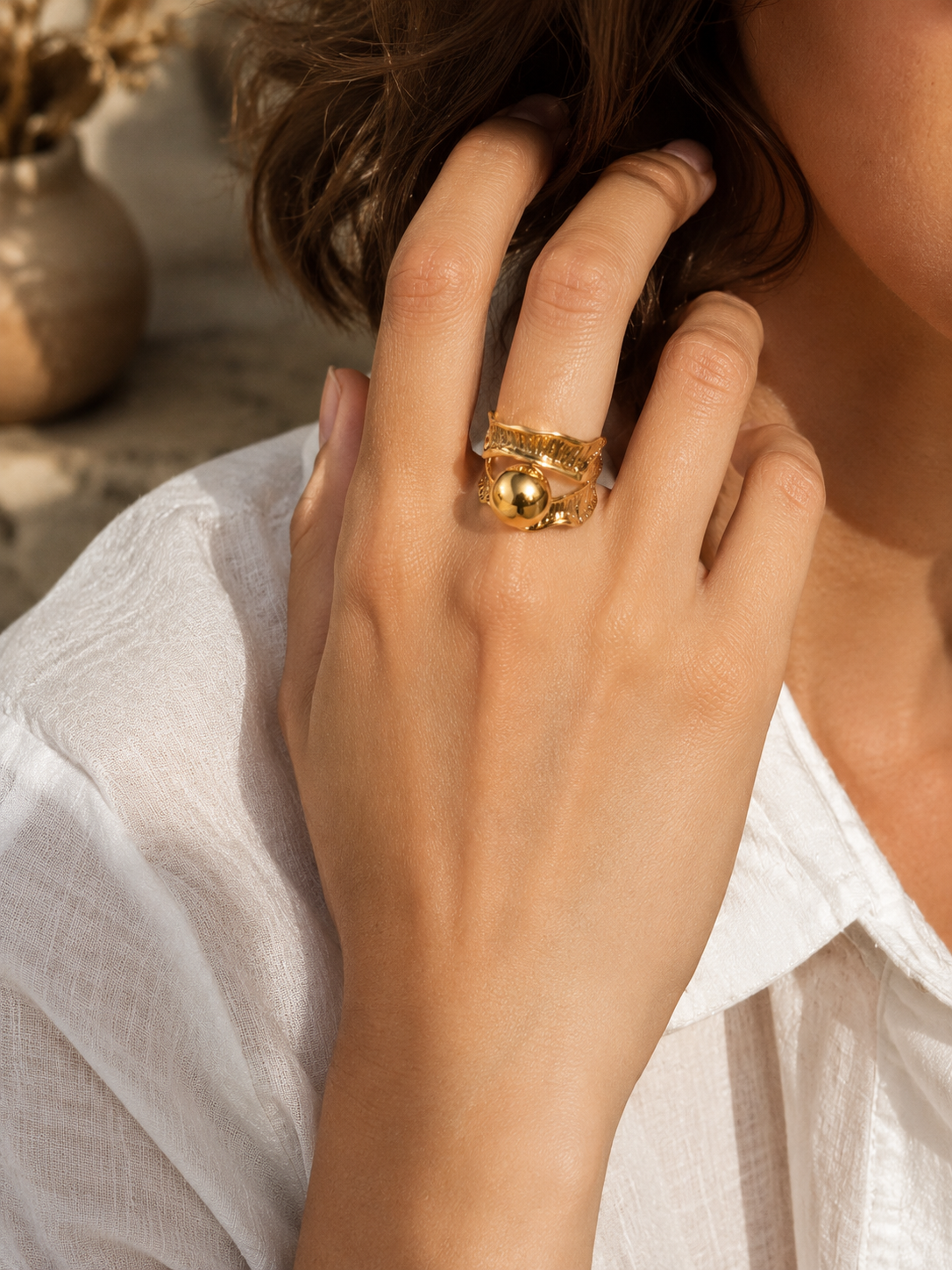 BAGUE SPHÈRE SCULPTÉE