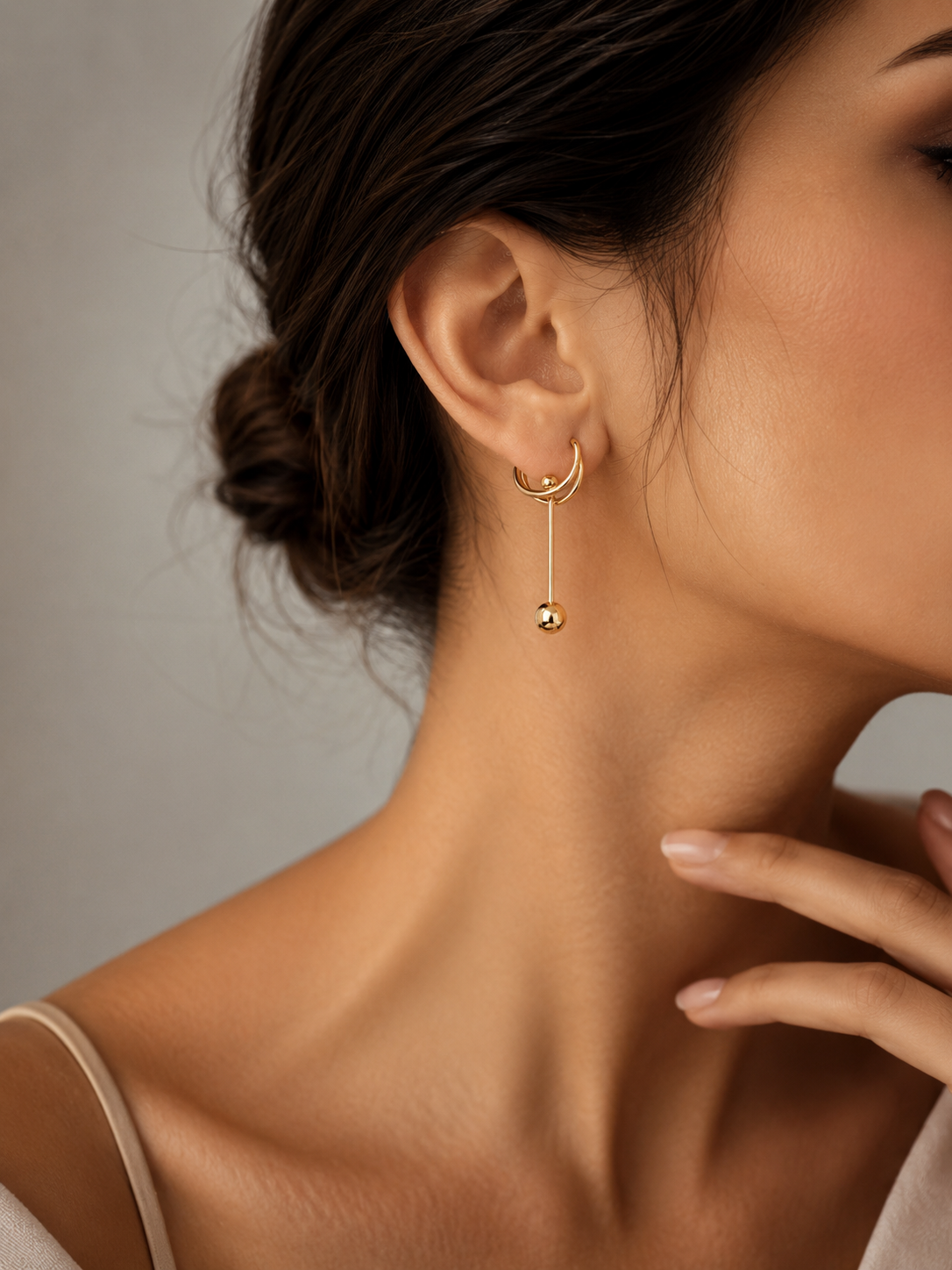 BOUCLES D'OREILLES PENDANTES SPHÈRE