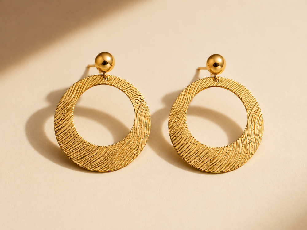 BOUCLES D'OREILLES ANNEAUX TEXTURÉS