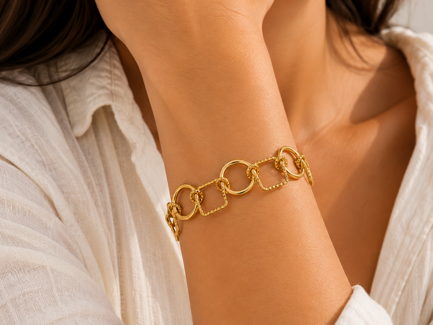BRACELET MAILLONS GÉOMÉTRIQUES