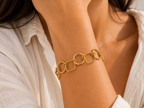 BRACELET MAILLONS GÉOMÉTRIQUES