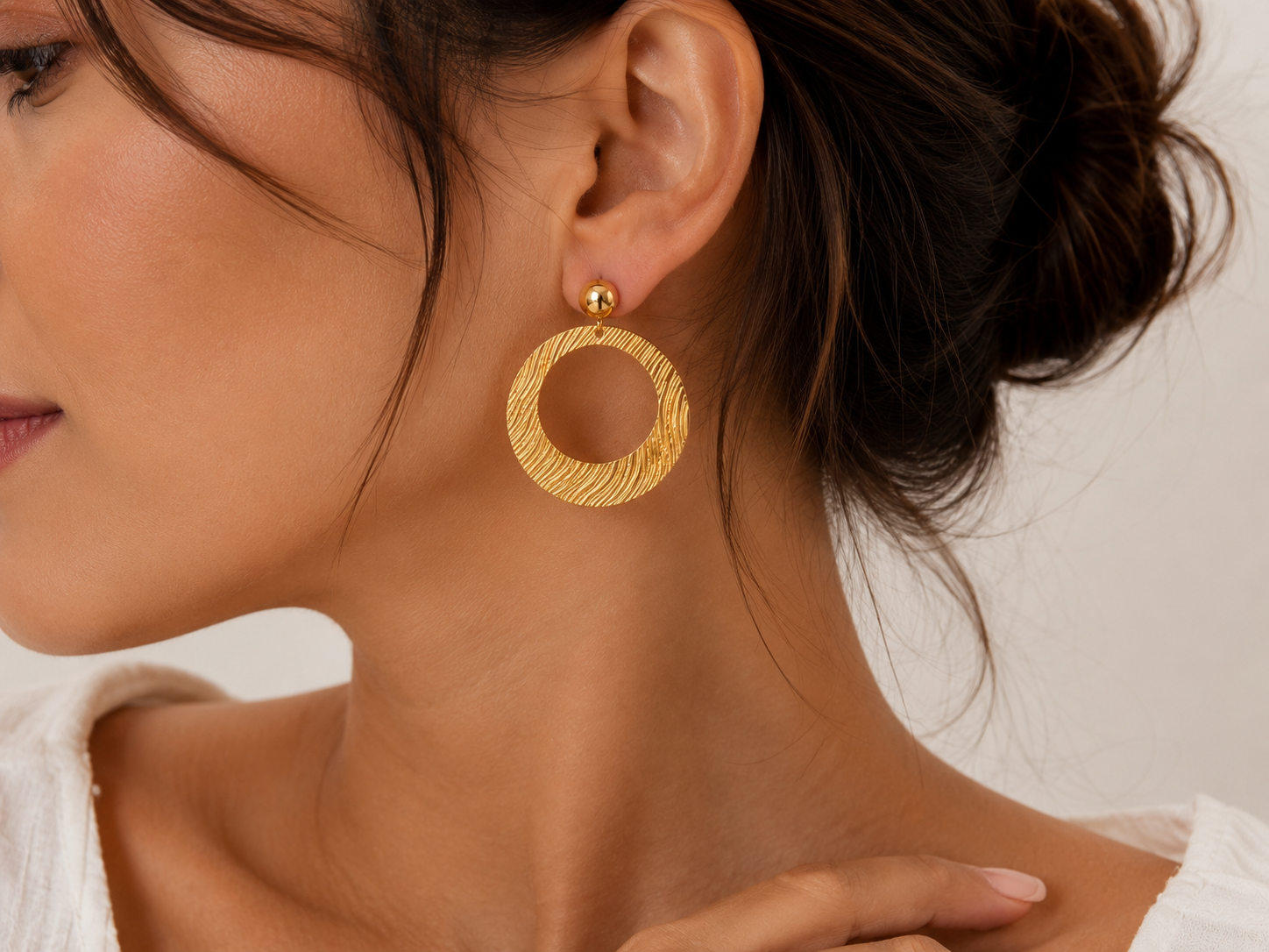 BOUCLES D'OREILLES ANNEAUX TEXTURÉS